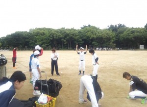 今日は大阪城公園で練習です