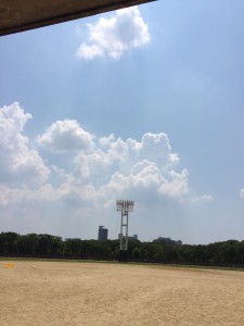 大阪城の野球場です