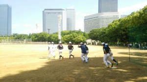 この日は大阪城公園練習