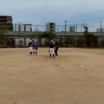 長池運動場で練習。