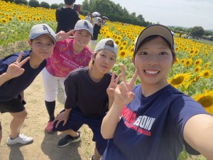 ひまわり畑にて。