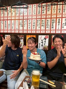 誰かが誕生日だったようだ。