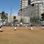 野球の練習。