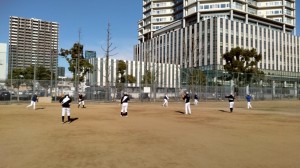 野球の練習。