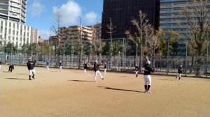 下福島運動場で練習。