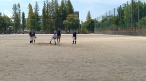 みんなでピッチャー練習。
